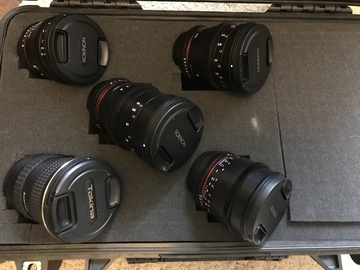 Rent: Rokinon Cine DS Set 20, 35, 50, 85, Tokina 11-16mm Canon EF