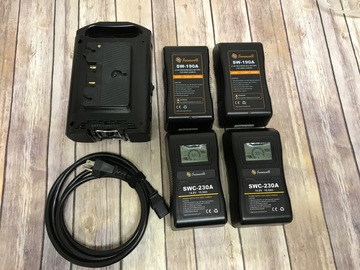 Rent: Gold-Mount Battery Kit (4) & Charger