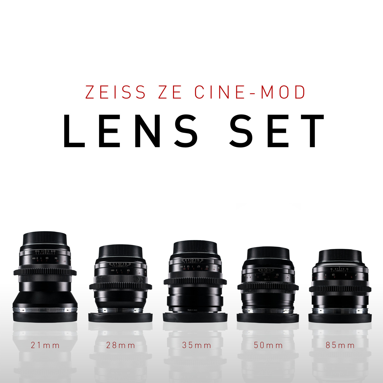 Rent a Zeiss ZE Lens Set - DUCLO CINE-MOD (21, 28, 35, 50, 85