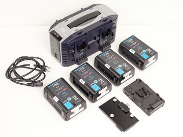 4x IDX Endura High-Load V-Lock Batteries & 4-Channel Charger