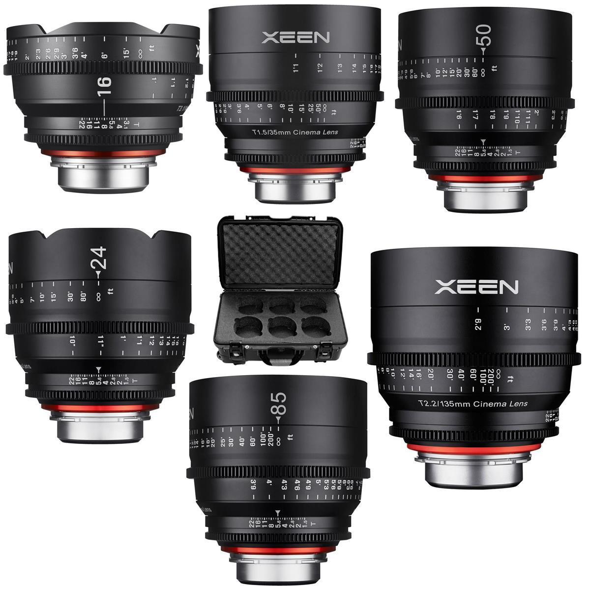 Rent a 6 Rokinon XEEN Lens Set 14mm T3.1 24mm T1.5 35mm T1.5 50m