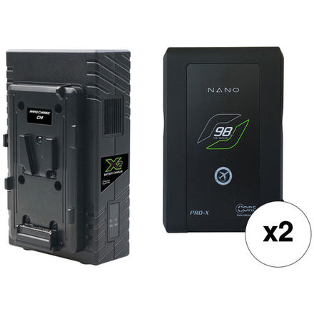 Rent a Two 98 Wh V-Mount Batteries - Core SWX Nano with Charger