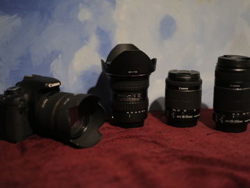 Rent: Low Budget Camera Bundle: CANON Rebel T3i + 4 LENSES, 3 batt