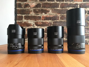 Rent: Zeiss Loxia Bundle (21mm, 35mm, 50mm, and 85mm) E-mount