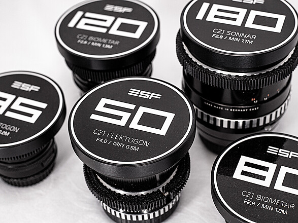Carl Zeiss jena Flektogon+pancolar 4本セット Rent a Carl Zeiss Jena Medium-Format Vintage Prime Cine Lens Set