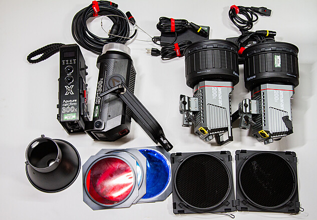 Rent a (1)Aputure 300X, (2) Amaran 200x Full light kit with