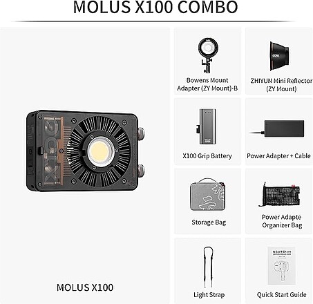 Rent a Zhiyun-Tech MOLUS X100 Bi-Color Pocket COB Monolight Combo 