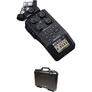 Rent a Zoom H6 All Black Handy Recorder with Waterproof Case Kit