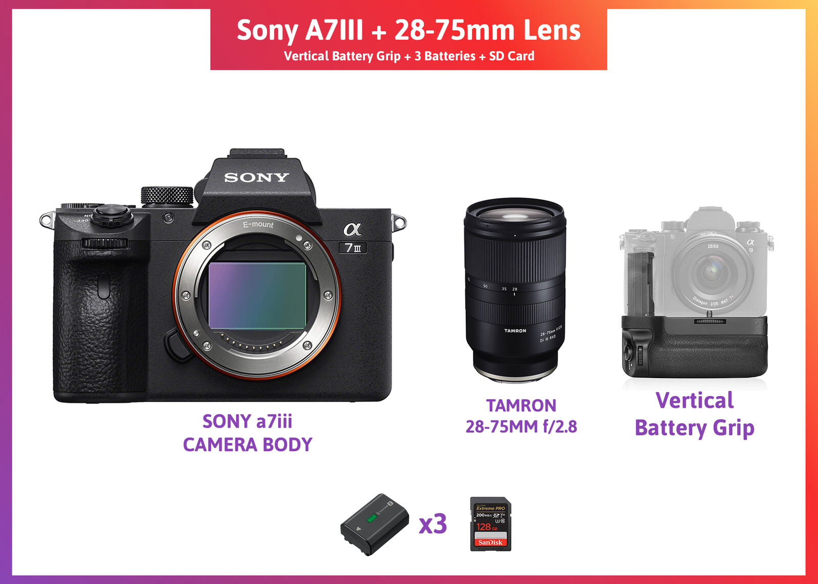 SONY Alpha α7III + Tamron 28-200バッテリー3個. original-