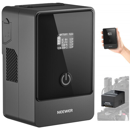 NEEWER Mini V Mount Akku PS099EP – 6800mAh 99Wh, 100W PD Schnellladung, Für Kameras, Monitore & Laptops