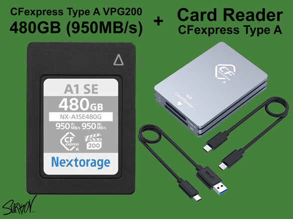 Rent a Nextorage A1 SE 480GB CFexpress Type A Memory Card + Rent a Nextorage A1 SE 480GB CFexpress Type A Memory Card +