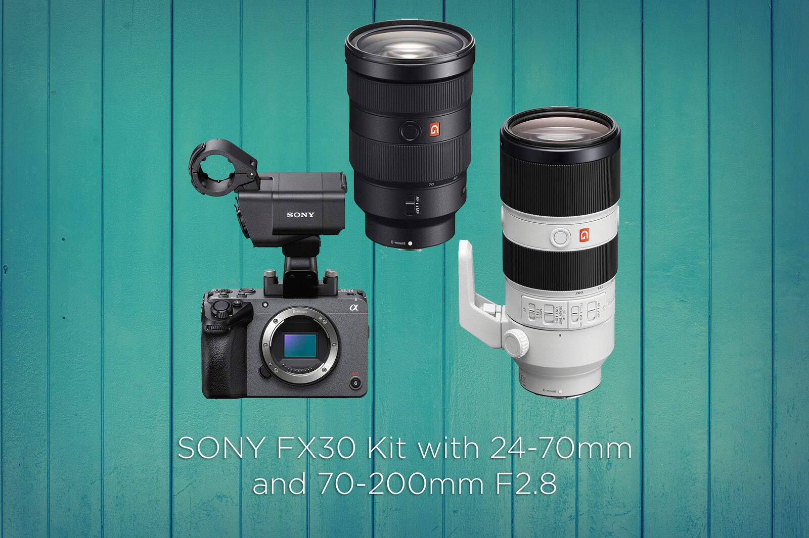 Rent a Sony FX30 Cinema Camera w/ XLR Handle 24-70mm 70-200mm F