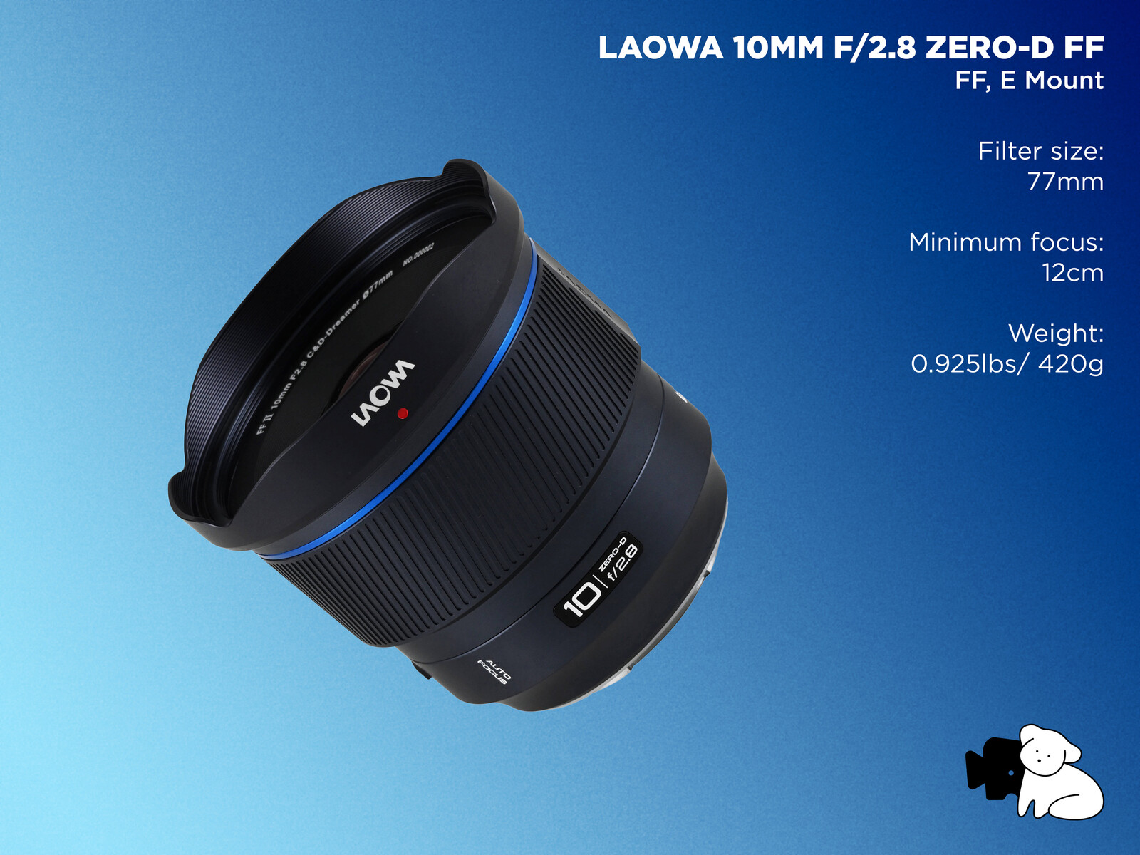 Rent a Laowa 10mm f/2.8 Zero-D FF Autofocus Prime Lens (E Mount