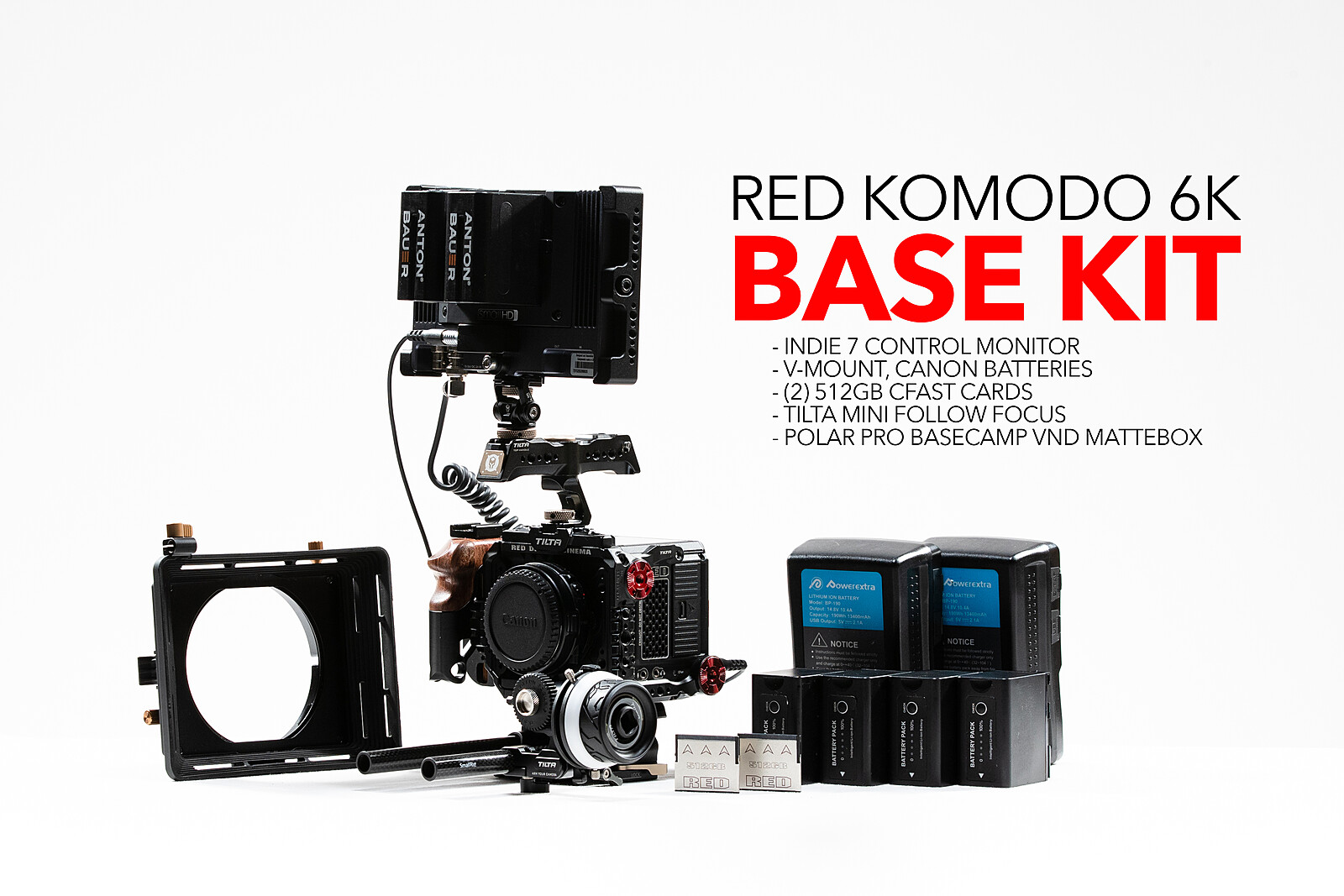 Rent a RED Komodo 6K Base Kit with media, power & AKS (EF, RF, or PL
