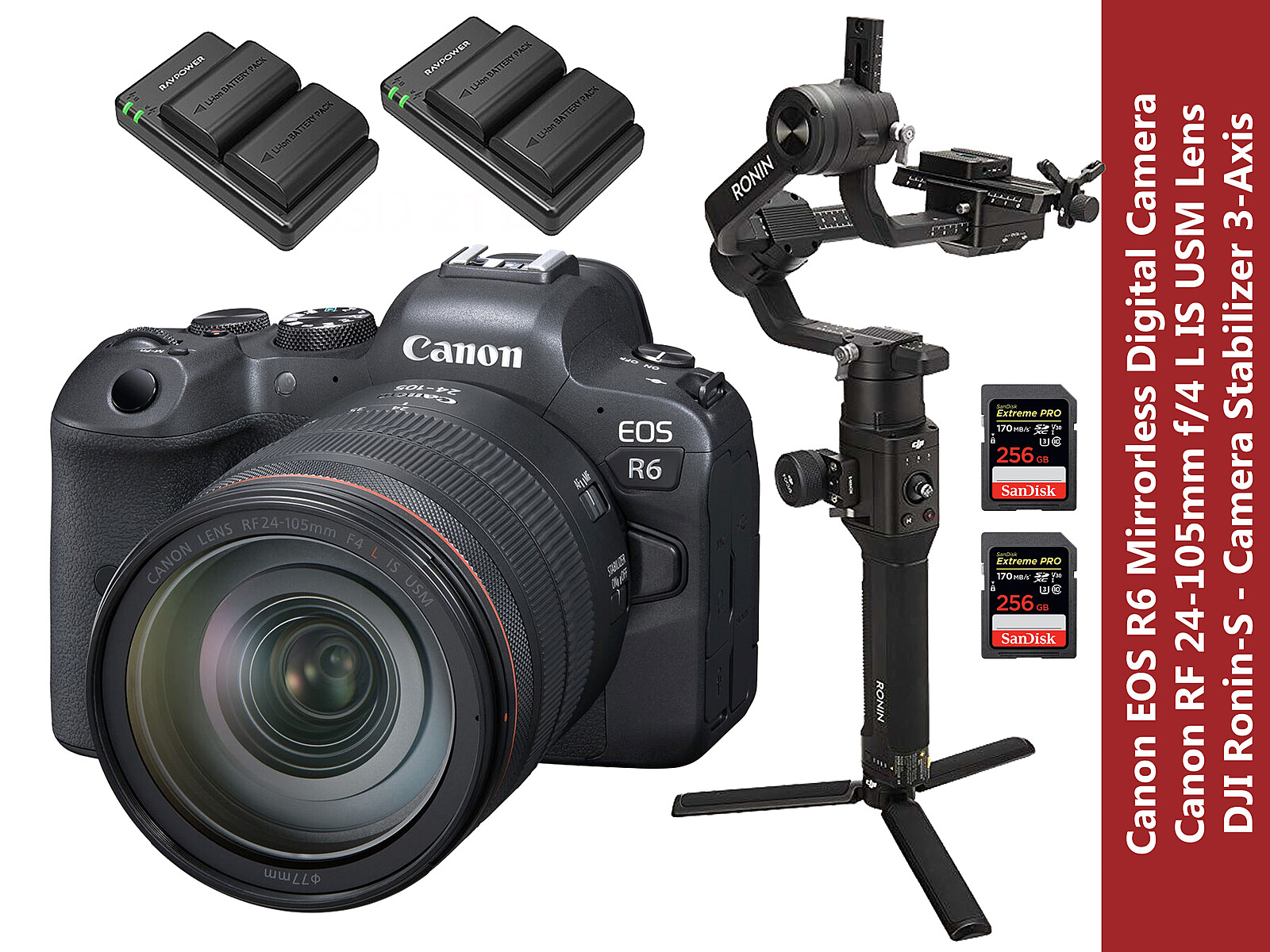 Rent a Canon EOS R6 + RF 24-105mm 4L IS Lense + DJI Ronin-S Gimbal ...