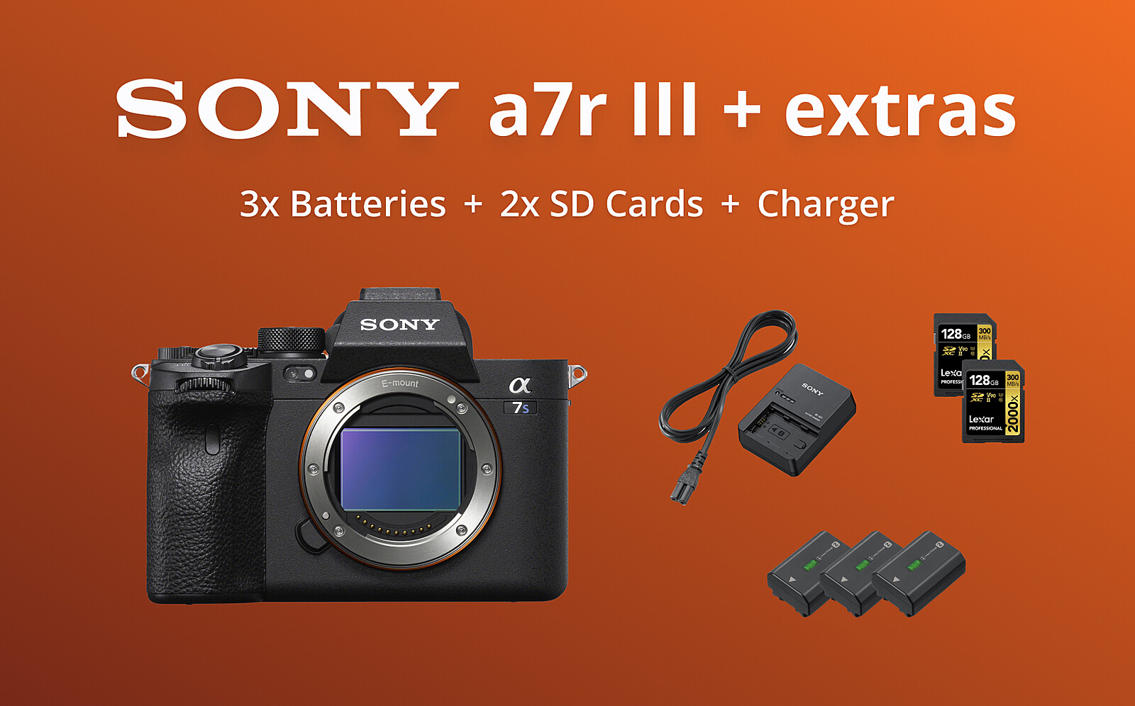 Rent a Sony Alpha a7S III + Batteries + Charger + SD Cards (a7siii