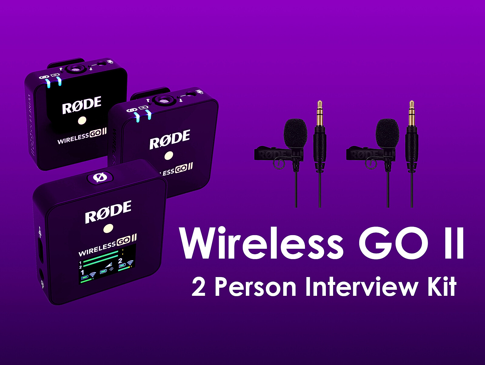 Rent a rode wireless go ii 2 person interview kit lav lavaliere mic